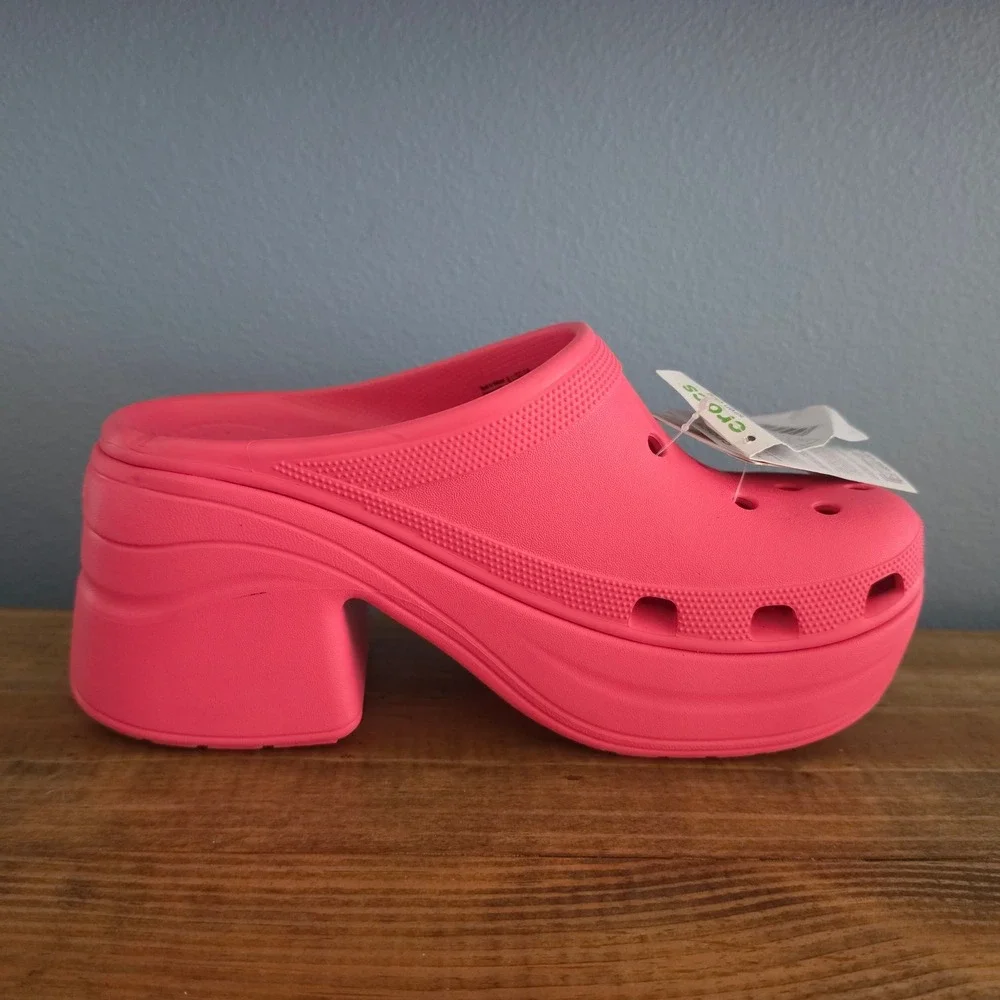 Crocs Womens Siren Clog Pink Chunky Platform Block Heel Sandals Size 11